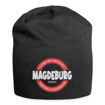 Magdebourg Allemagne Ville Skyline Home Love - Bonnet en jersey - noir - Devant