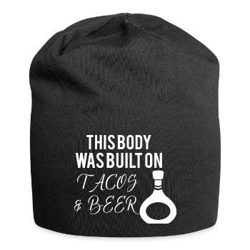 Bier Wein Whiskey Schnaps Alkohol - Jersey-Beanie - Schwarz - Vorne