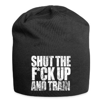 Shut The F ck Upand Zug - Jersey-Beanie - Schwarz - Vorne