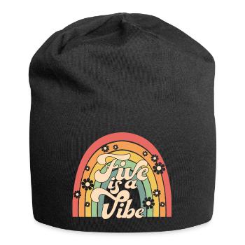 Five Is A Vibe, 5 Jahre alt, Kinder zum 5. Geburtstag - Jersey-Beanie - Schwarz - Vorne