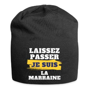 Laissez passer je suis la marraine - Bonnet en jersey - noir - Devant