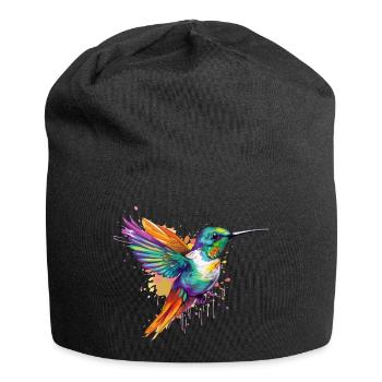 Ozi der Kolibri - Jersey-Beanie - Schwarz - Vorne