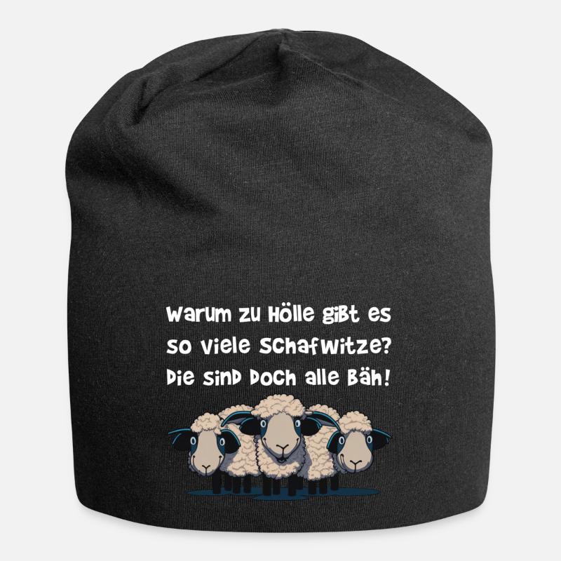 Schaf I Schafe I Witz I Witze I coole Sprüche - Jersey-Beanie - Schwarz