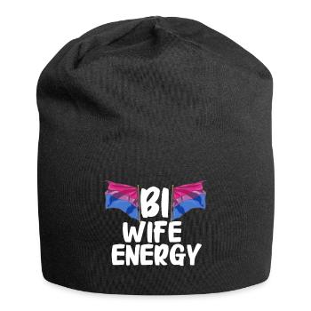 LGBTQ Bi Wife Energy Gay Pride Bisexual Pride - Jersey Beanie - black - Front