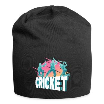 Cricket Cricketer Batsman Sport Vintage - Jersey Beanie - black - Front