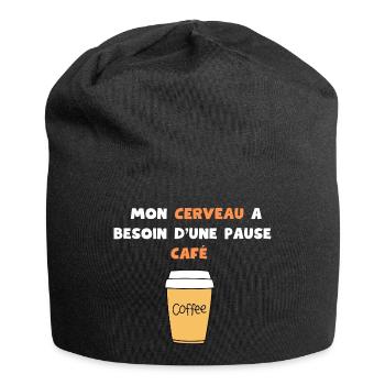 Mon cerveau a besoin d'une pause café - Bonnet en jersey - noir - Devant