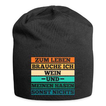 Wein Kaninchen Hase - Jersey-Beanie - Schwarz - Vorne
