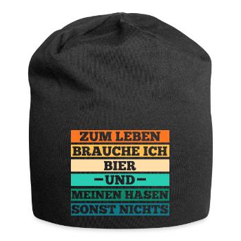 Bier Kaninchen Hase - Jersey-Beanie - Schwarz - Vorne