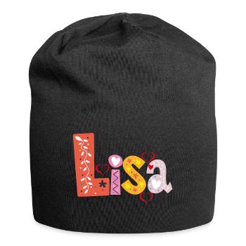 Personalisierter Lisa-Name - Jersey-Beanie - Schwarz - Vorne