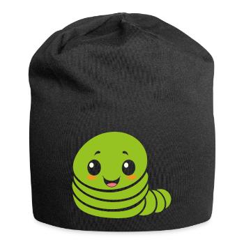 Chenilles insecte Amour petite chenille - Bonnet en jersey - noir - Devant