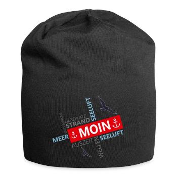 Mer, Moin, Port, Mer du Nord - Bonnet en jersey - noir - Devant
