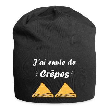 Crêpes Bretagne humour crêpe - Bonnet en jersey - noir - Devant