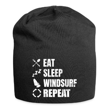 Manger, dormir, faire de la planche à voile, répéter - Bonnet en jersey - noir - Devant