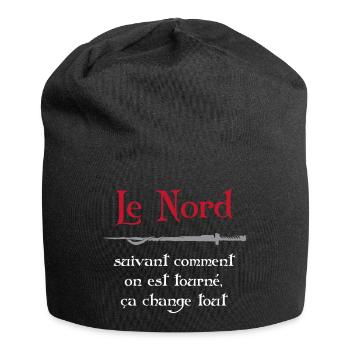 Le Nord suivant comment on est tourné... Perceval - Bonnet en jersey - noir - Devant