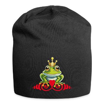 Grenouille Prince Baiser Roi - Bonnet en jersey - noir - Devant