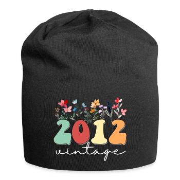 12 ans Vintage 2012 12e anniversaire de filles sauvage - Bonnet en jersey - noir - Devant