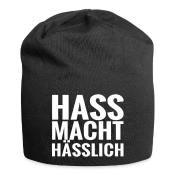 Hass macht hässlich - Jersey-Beanie - Schwarz - Vorne