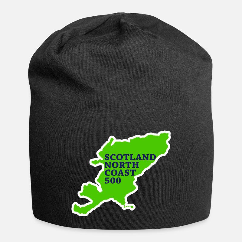 SCOTLAND nc500 map - Jersey Beanie - black
