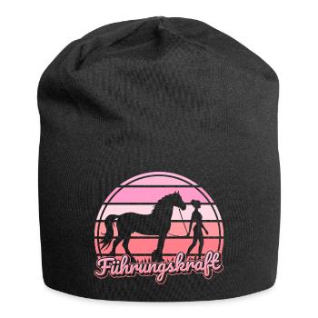 Führungskraft Pferd Reiten Geschenkidee Lustig - Jersey-Beanie - Schwarz - Vorne