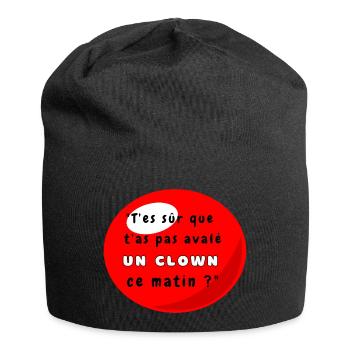 Expression drôle Nez de Clown - Bonnet en jersey - noir - Devant