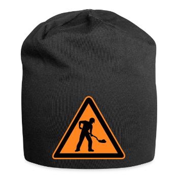 Panneau chantier de construction de route - Bonnet en jersey - noir - Devant