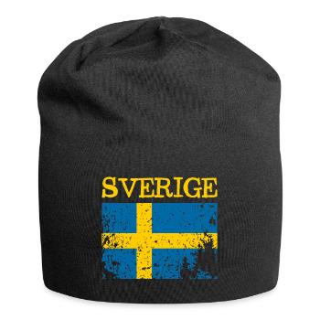 Sweden Grunge Flag - Schweden - Sverige - Jersey Beanie - black - Front