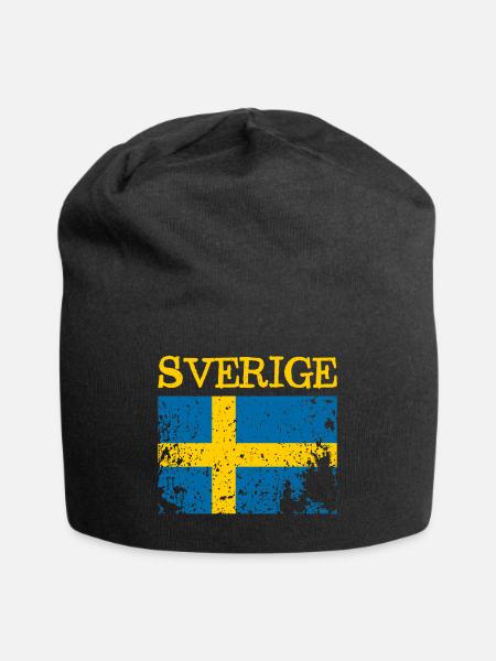 Sweden Grunge Flag - Schweden - Sverige - Jersey-Beanie - Schwarz