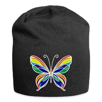 Schmetterling - Jersey-Beanie - Schwarz - Vorne