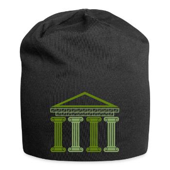 griechisches antikes gebäude - Jersey-Beanie - Schwarz - Vorne