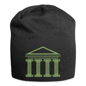 griechisches antikes gebäude - Jersey-Beanie - Schwarz - Vorne