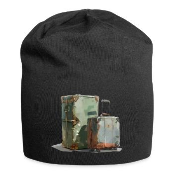 Packed suitcases are symbols of freedom - Jersey Beanie - black - Front