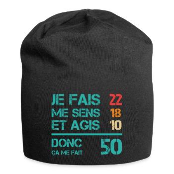 50 ans anniversaire homme femme humour rigolo - Bonnet en jersey - noir - Devant
