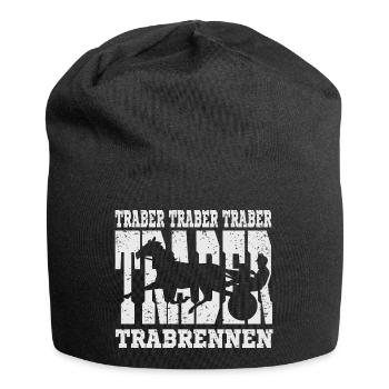 Dekoratives Traber Design - Jersey-Beanie - Schwarz - Vorne