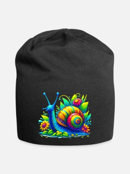 Schnecke - Jersey-Beanie - Schwarz