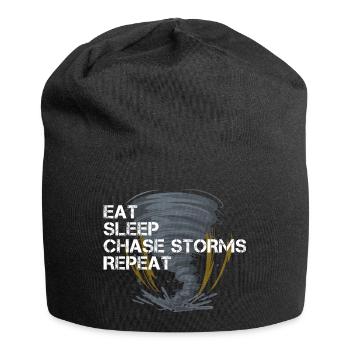 Eat Sleep Chase Storms Repeat Storm Chaser Severe Weather - Jersey Beanie - black - Front