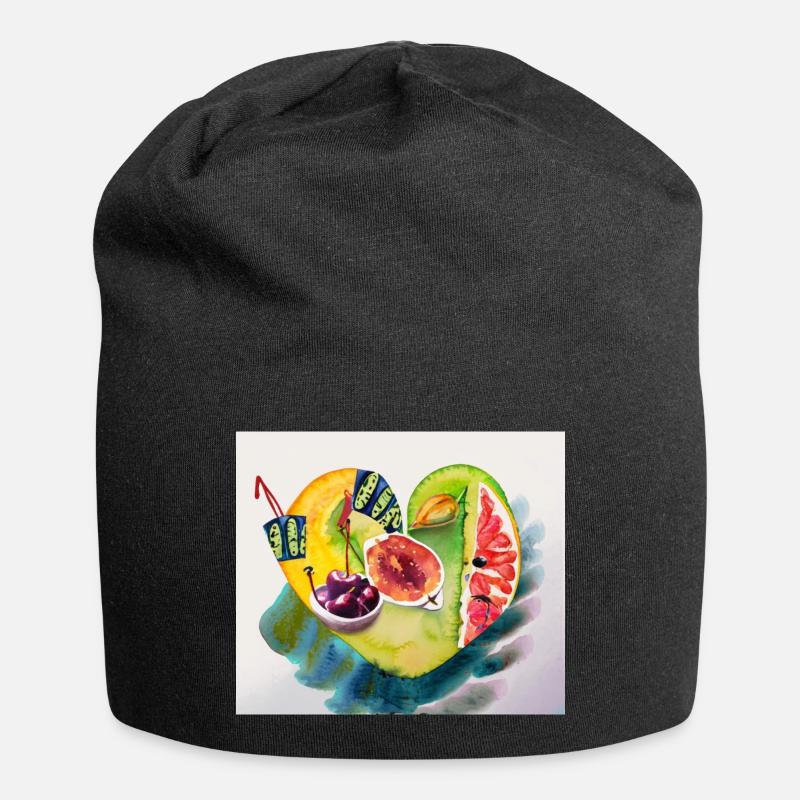 Fruit for the heart - Jersey Beanie - black