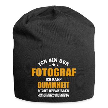 Fotograf - ich kann Dummheit nicht reparieren - Jersey-Beanie - Schwarz - Vorne