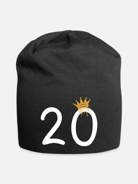 20 - Jersey-Beanie - Schwarz