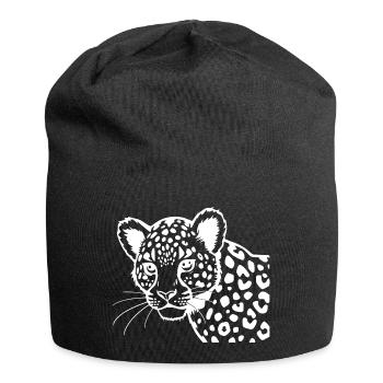 Leopard - Jersey Beanie - black - Front