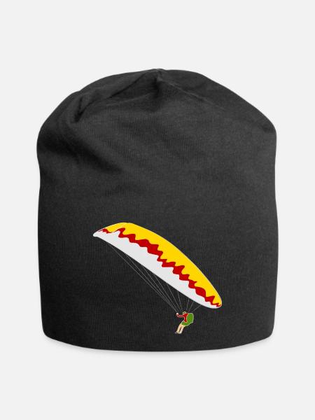 Bunter Gleitschirm - Jersey-Beanie - Schwarz