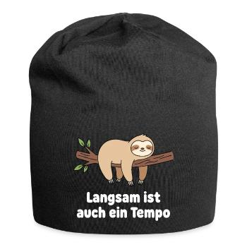 Conception du tempo du paresseux lent - Bonnet en jersey - noir - Devant