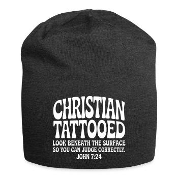 Un look tatoué chrétien sous la surface - Bonnet en jersey - charbon - Devant