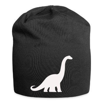 Long neck dino silhouette - Jersey Beanie - black - Front