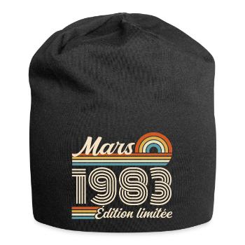 43e Cadeau d’anniversaire - Né en mars 1983 - Bonnet en jersey - noir - Devant