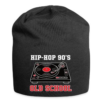 Hip Hop 90er Old School DJ Vinyl - Jersey-Beanie - Schwarz - Vorne