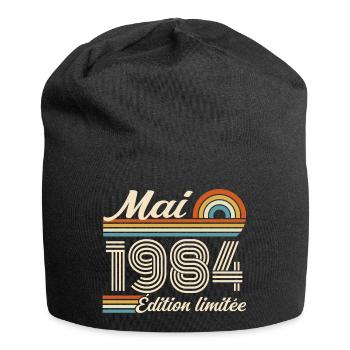 Cadeau Anniversaire 42 ans - Né mai 1984 - Bonnet en jersey - noir - Devant