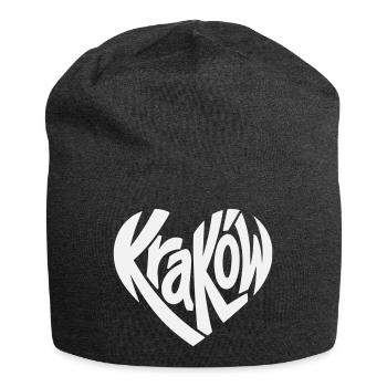 Cracovie, Cracovie Cœur Logo de faute de frappe - Bonnet en jersey - charbon - Devant