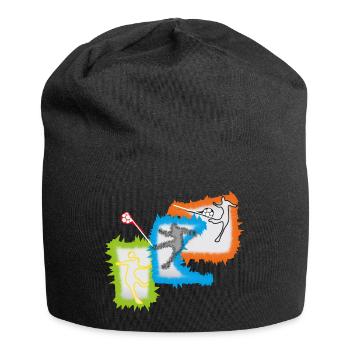 Joueurs de football - Bonnet en jersey - noir - Devant