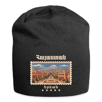Armenien Jerewan Vintage Reisemarke - Jersey-Beanie - Schwarz - Vorne