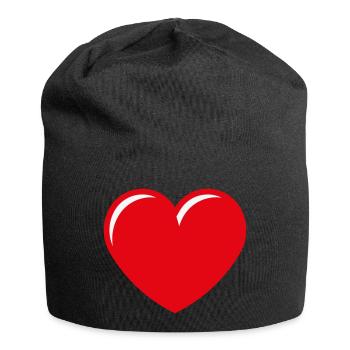 Heart / Heart (Love / Symbol / Red White) - Jersey Beanie - black - Front